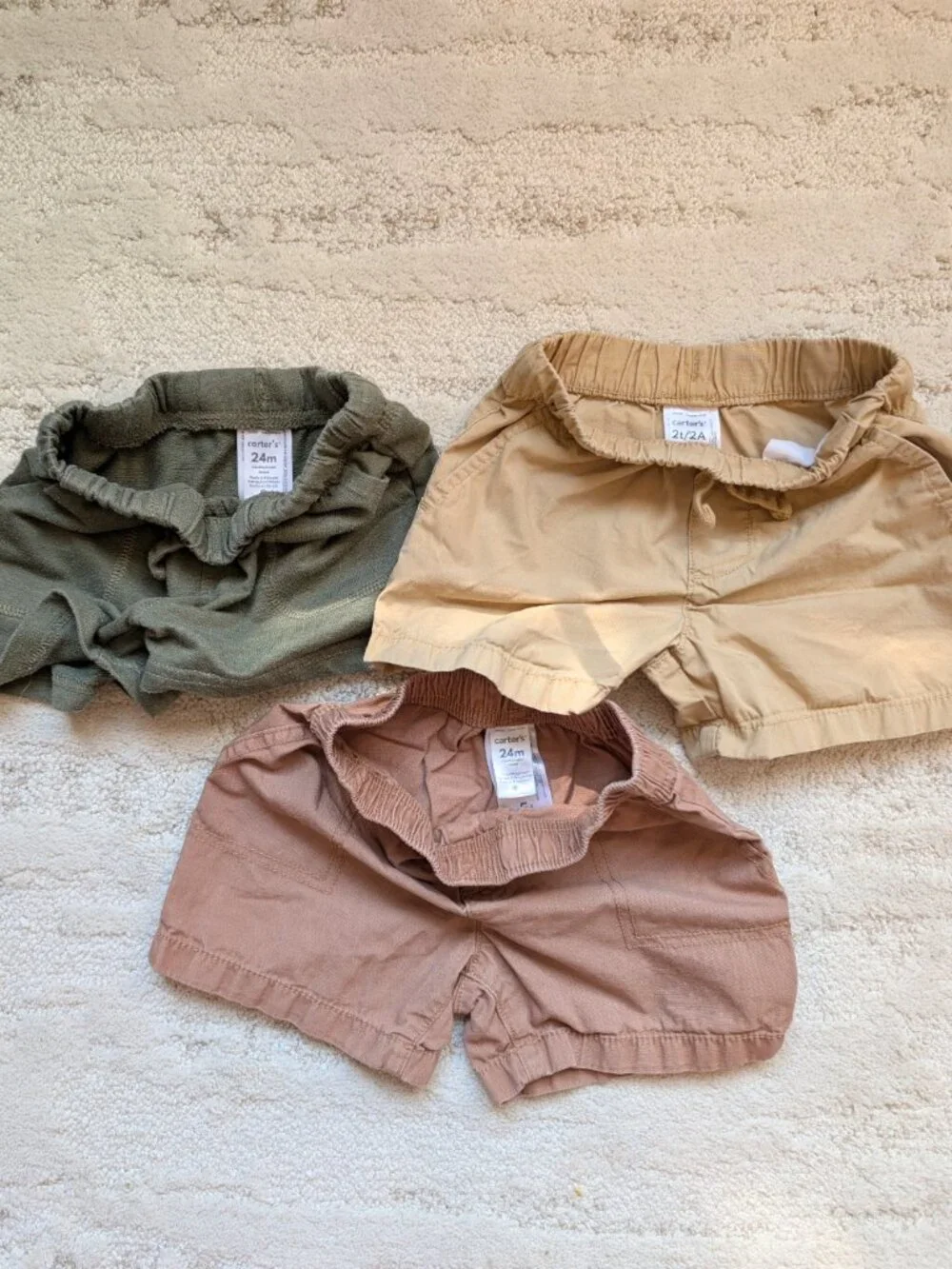 Bundle of Carter's Baby and Toddler Boys Shorts, 3 pairs, 24 Month and 2T